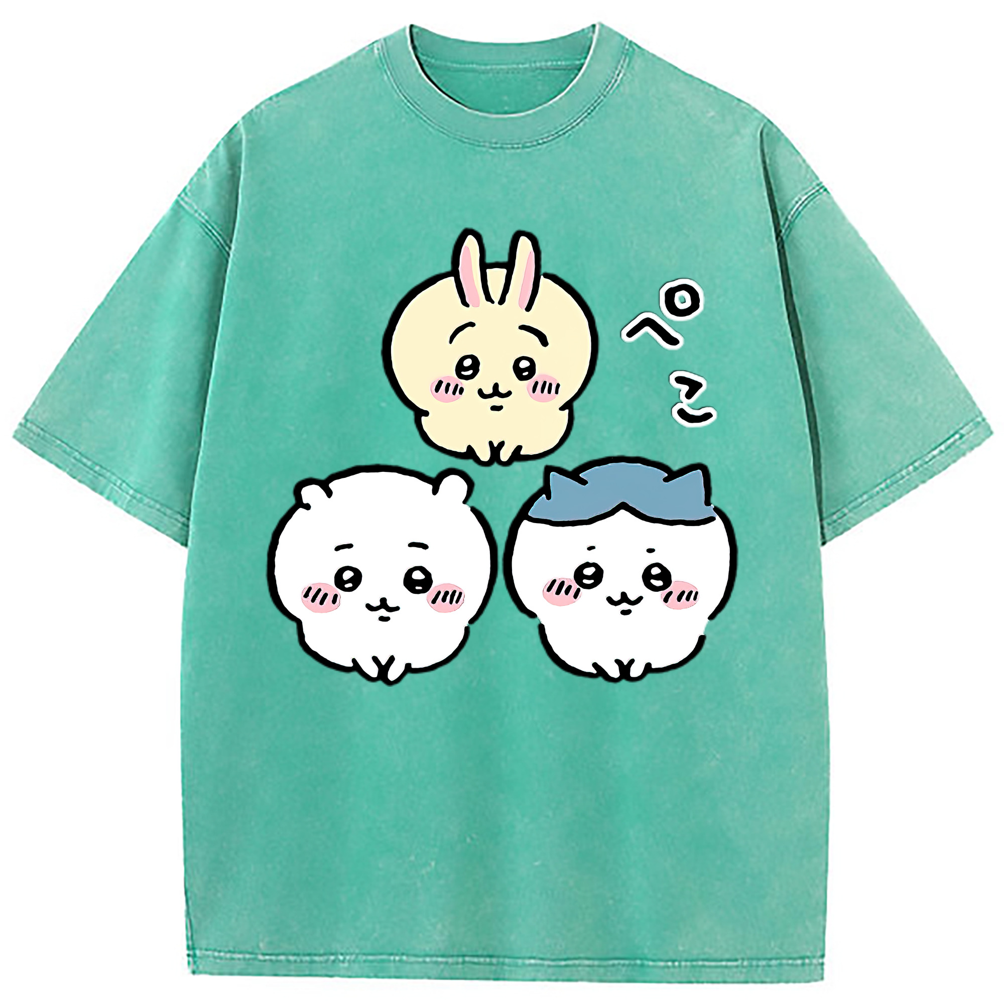 （画像用） ちいかわ うさぎ Chii-kawa usagi 綿100% ヴィンテージ風 半袖Tシャツ（フロントプリント）